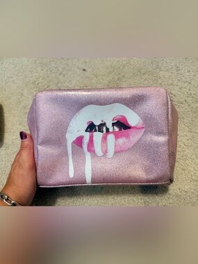 Kylie cosmetics pink makeup bag